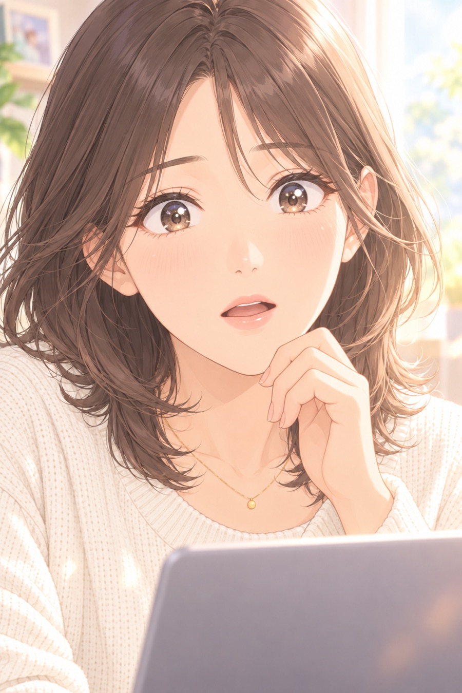 ハッとするみおの目
