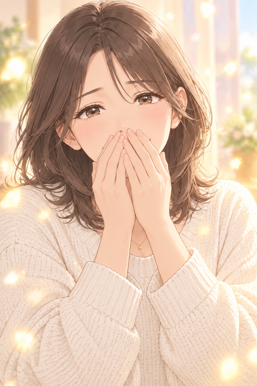涙をこぼすみお
