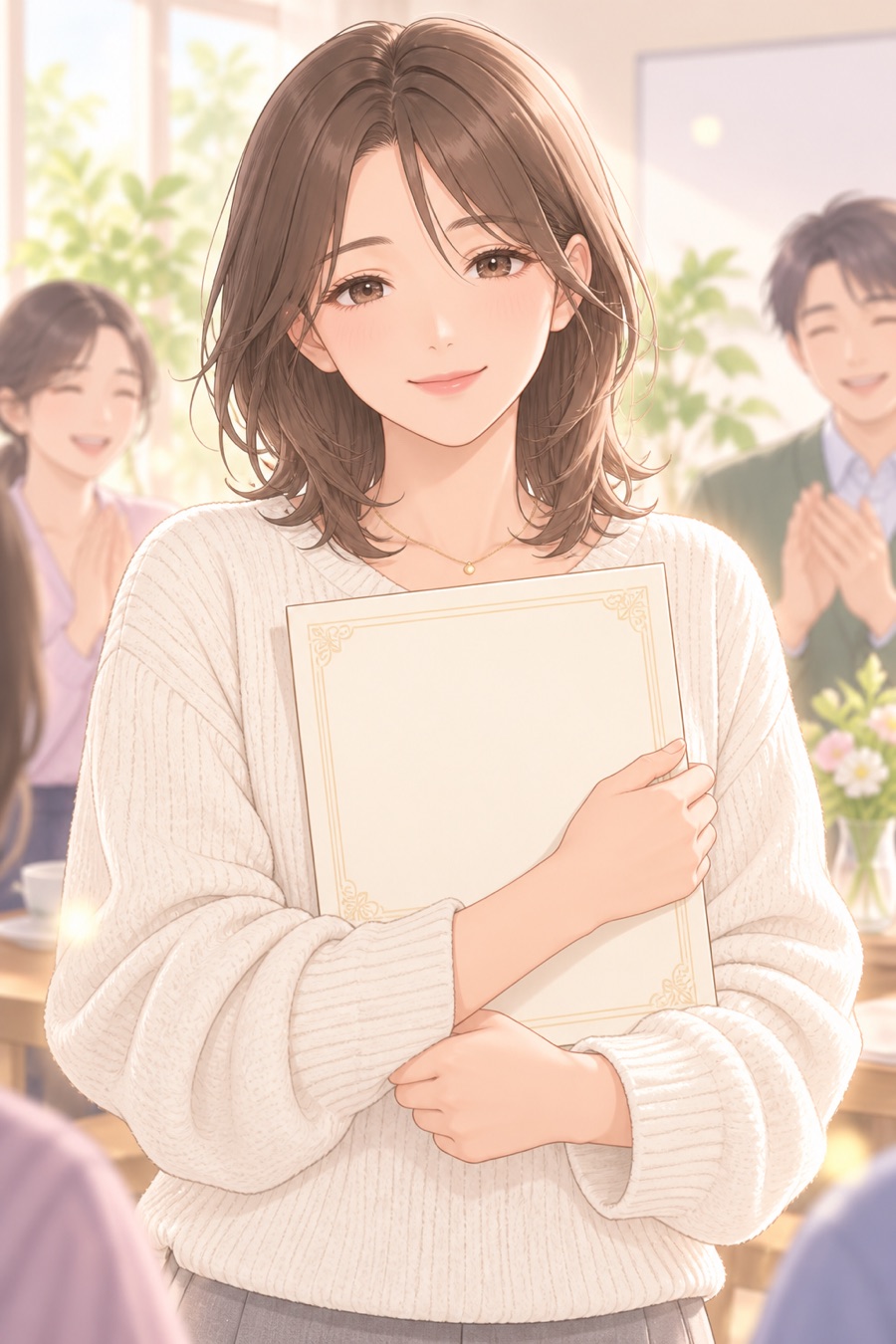 認定証を手にするみお